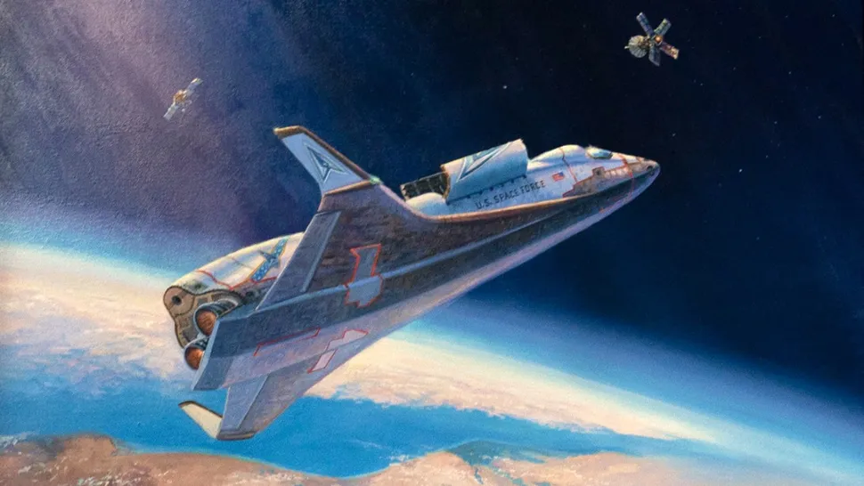 US Space Force’s 1st Official Painting Shows Military Space Plane Intercepting Adversary Satellite