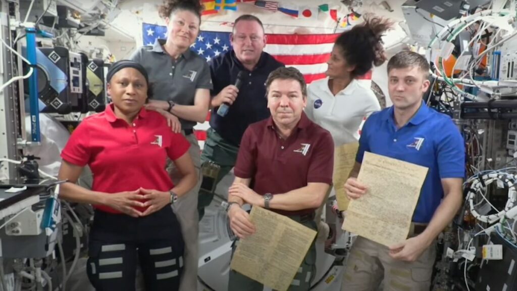 NASA Astronauts Send Fourth of July Message To Earth From ISS.