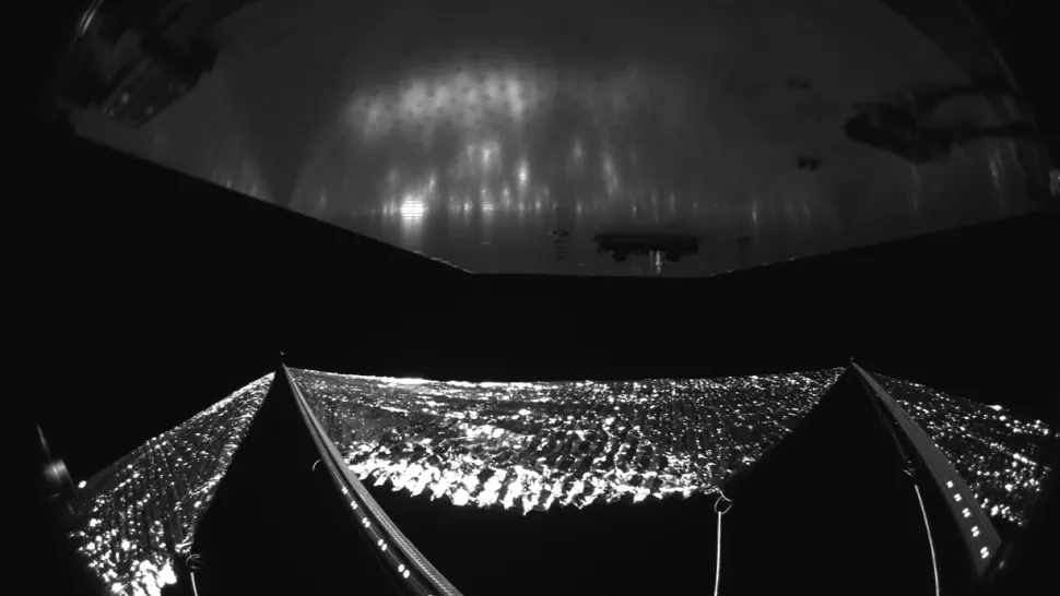 NASA Spacecraft Captures 1st Photo Of Its Giant Solar Sail While Tumbling In Space.