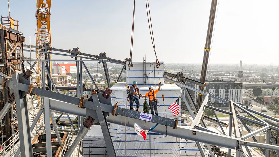 Signed Steel Beams ‘top off’ L.A. Home For Space Shuttle Endeavour.